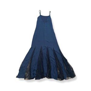 Alice + Olivia silk indigo lace maxi dress size S